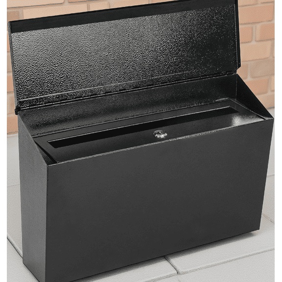 1 Pack Locking Wall Mount Mailbox for Outside, Galvanized Steel Key Lock Mail Box, Large Capacity, 15.7 x 9.9 x 4.9 in