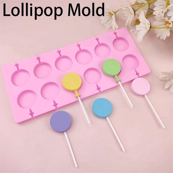 1 Pack Lollipop Mold Silicone Lollipop Mold DIY Lollipop Chocolate Cookie Candy Making Tray Mold For Kids Party