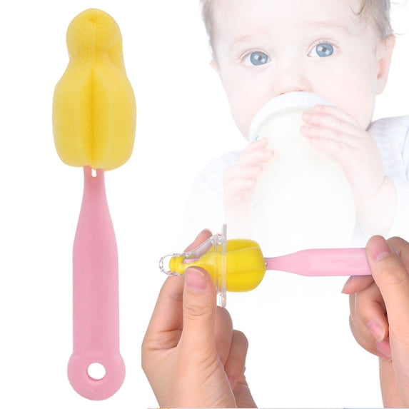 1-Pack Long Handle Bottle Nipple Cleaner,Sponge Scrubber Brush for Deep Cleaning(C)