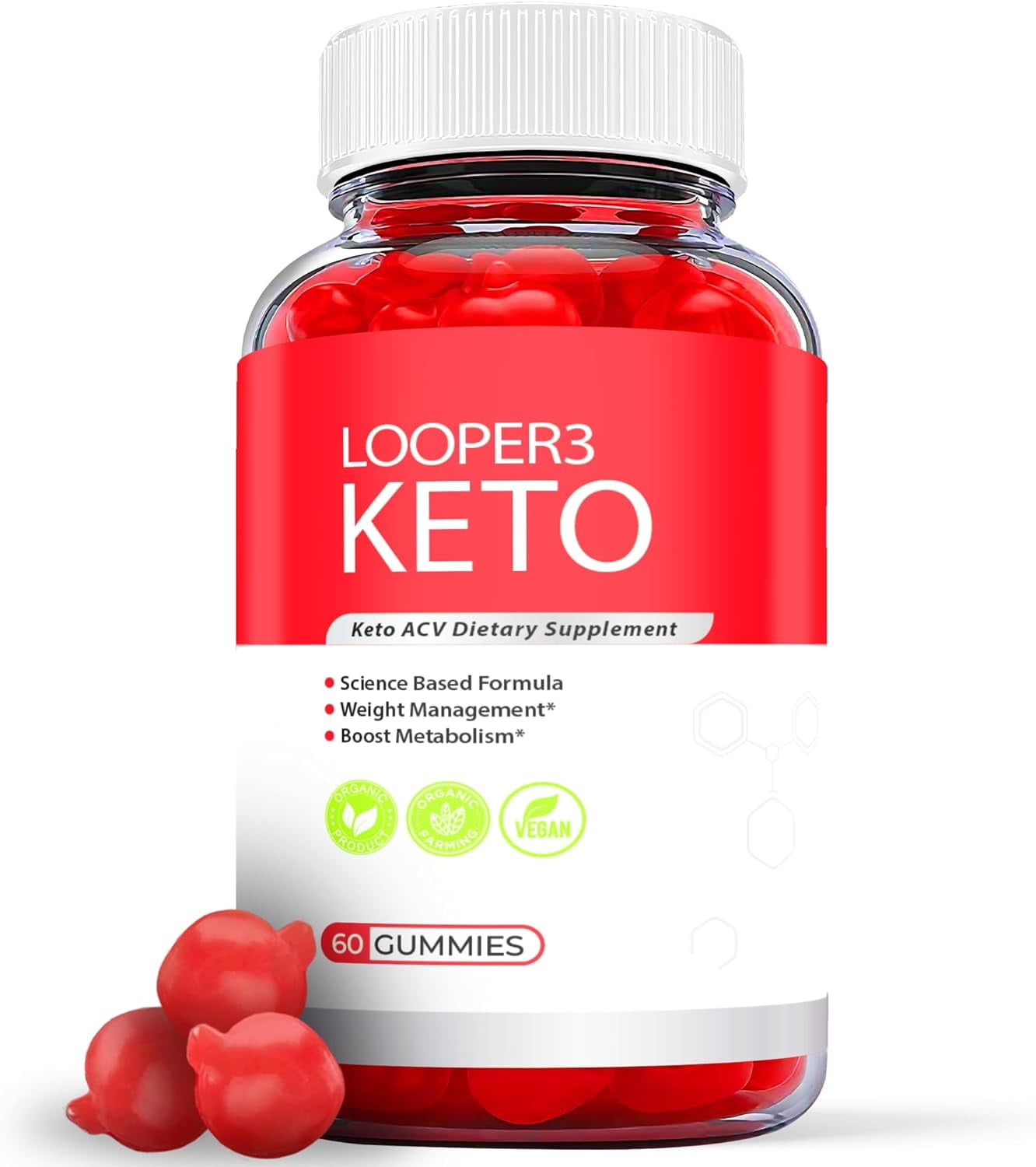 (1 Pack) Looper3 Keto ACV Gummies - Apple Cider Vinegar Supplement for Weight Loss - Energy & Focus Boosting Dietary Supplements for Weight Management & Metabolism - Fat Burn - 60 Gummies