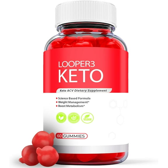 (1 Pack) Looper3 Keto ACV Gummies - Apple Cider Vinegar Supplement for Weight Loss - Energy & Focus Boosting Dietary Supplements for Weight Management & Metabolism - Fat Burn - 60 Gummies