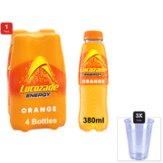 1 Pack | Lucozade Orange 4 Pack 1520G & 3x 9oz Disposable Plastic Cups