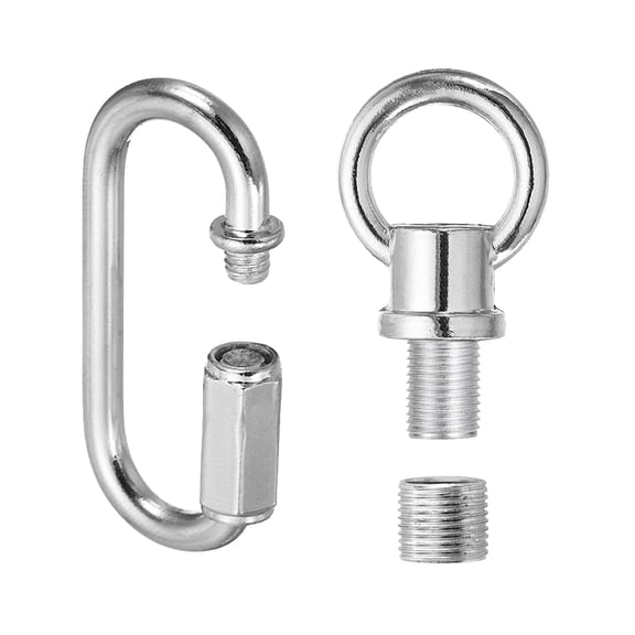 1 Pack M10 Lifting Eye Nut Kit, Bolt Screw Ring, 44 lbs Chrome Color