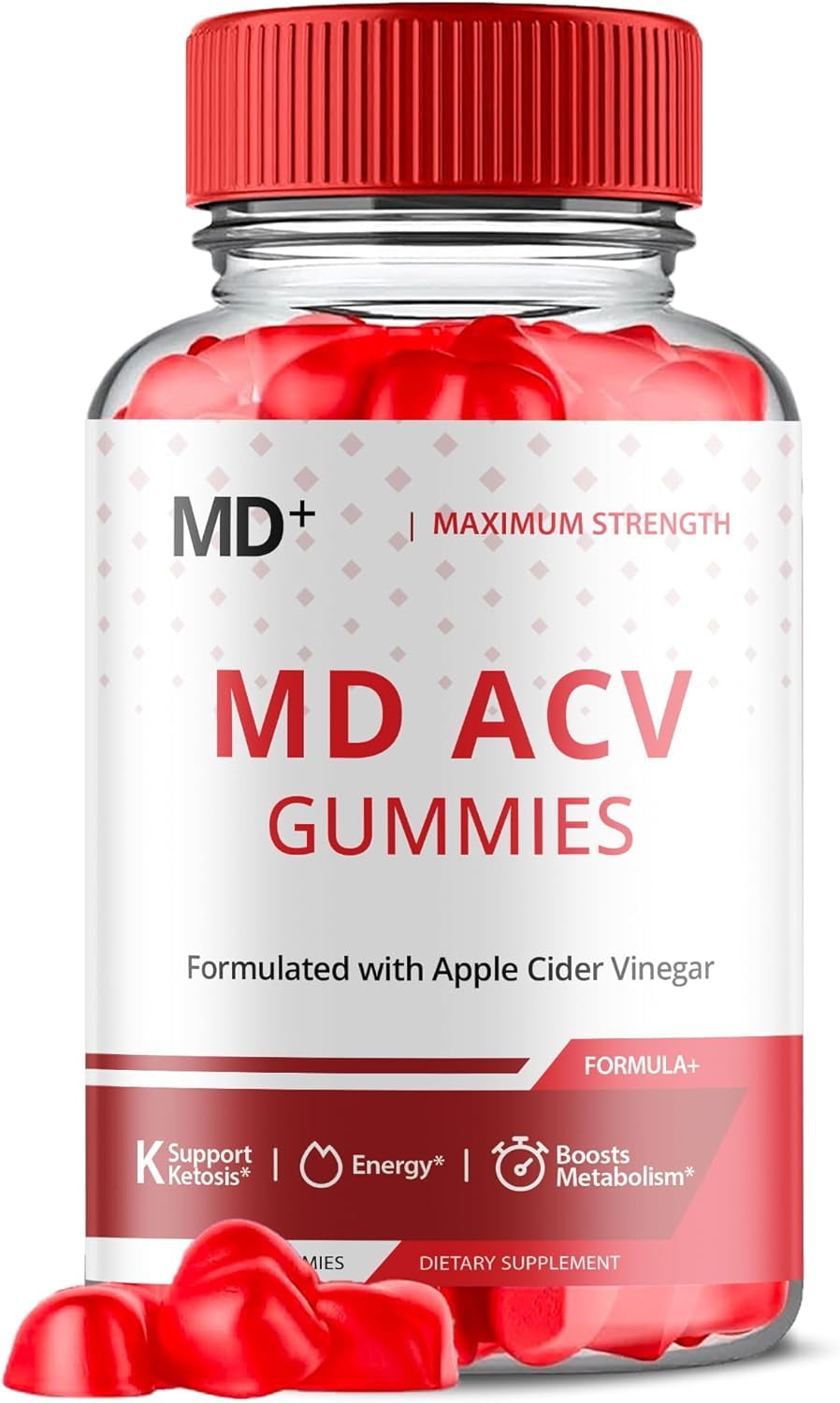 (1 Pack) MD+ Keto ACV Gummies - Apple Cider Vinegar Supplement for Weight Loss - Energy & Focus Boosting Dietary Supplements for Weight Management & Metabolism - Fat Burn - 60 Gummies