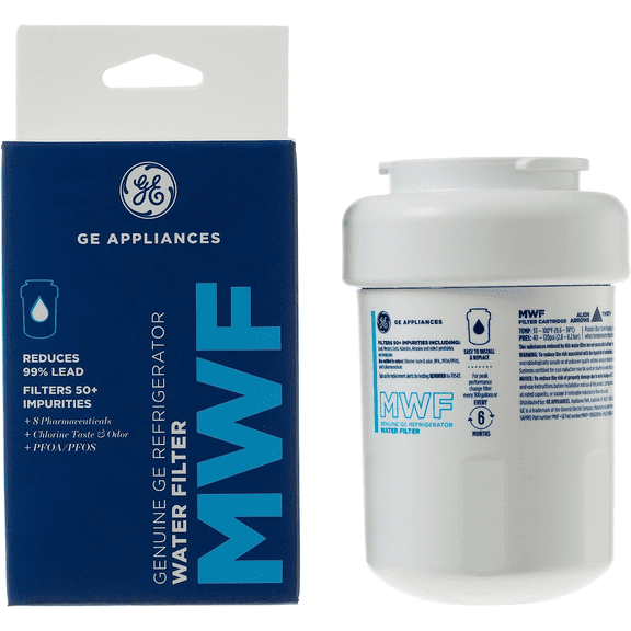 1 Pack MWF Water Filter for GE Refrigerators, Replacement Water Filter Cartridge for GE MWF, Carbon Block Filtration, Certified to Remove Odor and Particulates, White