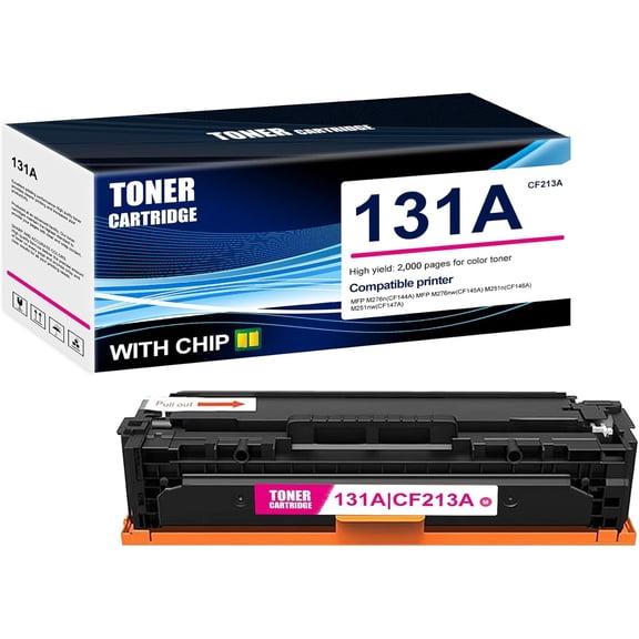 1-Pack Magenta 131A CF213A Toner Cartridge: Compatible 131A CF213A Replacement for HP MFP M276n(CF144A) MFP M276nw(CF145A) M251n(CF146A) M251nw(CF147A) Printer