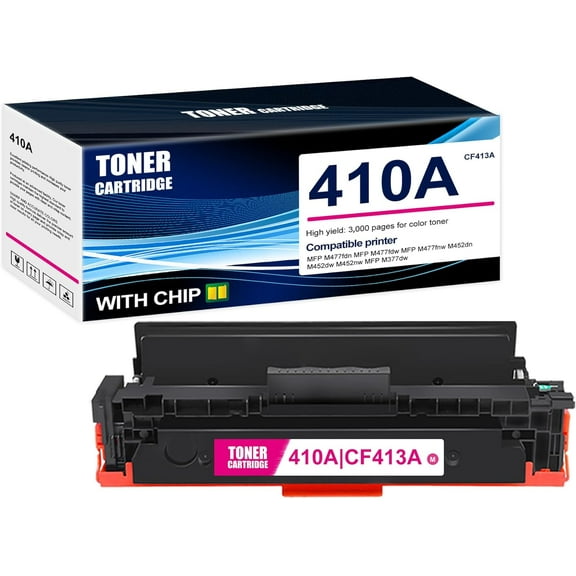 1-Pack Magenta 410A CF413A Toner Cartridge: Compatible 410A CF413A Replacement for HP MFP M477fdn MFP M477fdw MFP M477fnw M452dn M452dw M452nw MFP M377dw Printer