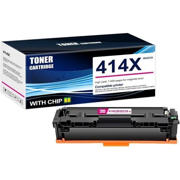 1-Pack Magenta 414X W2023X Toner Cartridge: Compatible 414X W2023X Replacement for HP M479fnw M479fdnm M479fdw M454dn M454dw M454nw M478f-M479f M453-M454 Series Printer