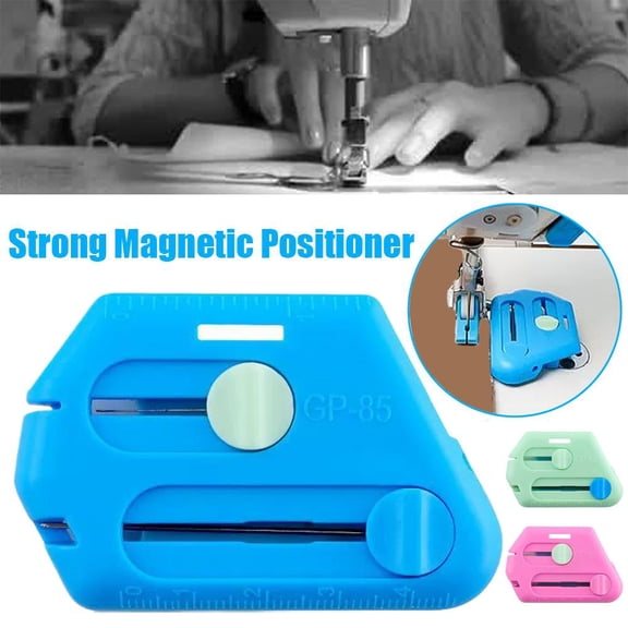 1 Pack Magnetic Seam Guide for Sewing Machine, Multifunctional Polygonal Hemmer Guide with Scale, Universal Sewing Quilting Supplies Accessory Tool for Accurate Seam Allowance