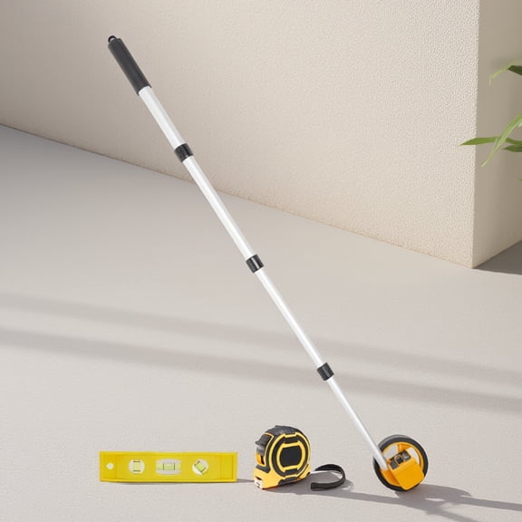 1-Pack Measuring Wheel, 4 Inch Rolling Distance Wheel with Tape Measure and , Foldable Handle, Reads Up to 9999 Ft
