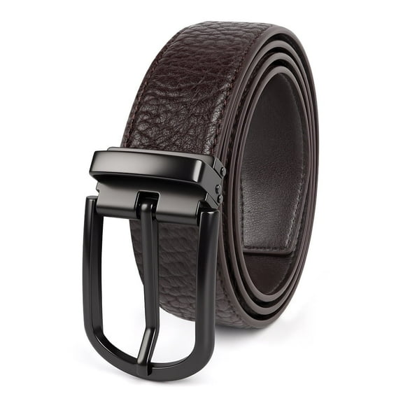 Mens Belts Leather Belt with Alloy Single Prong Buckle 1 1/2" width Casual Work Dress Belt for Men, Coffee, X25010