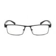 thumbnail image 1 of 1 Pack Mens Rectangular Classic Metal Frame Reading Glasses Black Spring Hinge Readers +1.50, 1 of 6