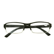 1 Pack Mens Womens Rectangle Half Frame Blue Light Blocking Reading Glasses Spring Hinge Readers +1.00
