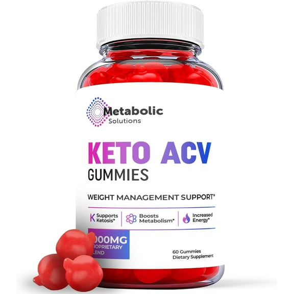 (1 Pack) Metabolic Solutions Keto ACV Gummies - Apple Cider Vinegar Supplement for Weight Loss - Energy & Focus Boosting Dietary Supplements for Weight Management & Metabolism - Fat Burn - 60 Gummies