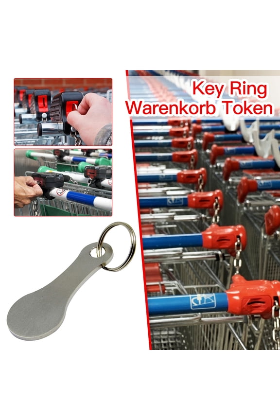 1 Pack Metal Aluminum Alloy Shopping Cart Token, Keychain Compatible