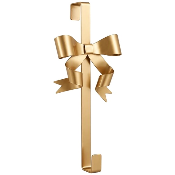 1-Pack Metal Bow-Shaped Christmas Wreath Hangers for Front Door