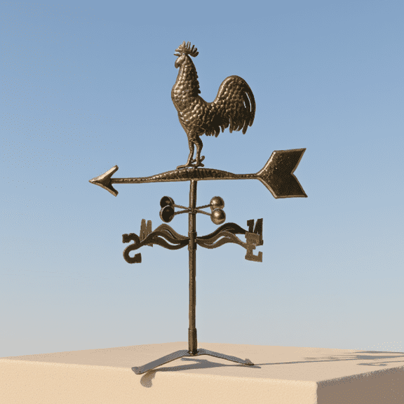 1-Pack Metal Rooster Weather Vane 360-Degree Wind Direction for Roof Garden Gazebo Mixed Color 28.7" H