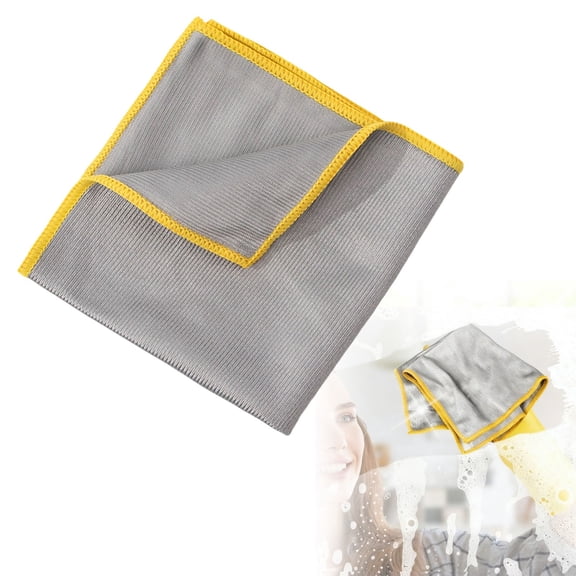 1 Pack Microfiber Cleaning Cloth, Reuseable Cleaning Dish Rags for Washing Dishes, Lint Free Microfiber Glass Polishing Cloth Towels, for House Glasses Window Stainless Steel(A)