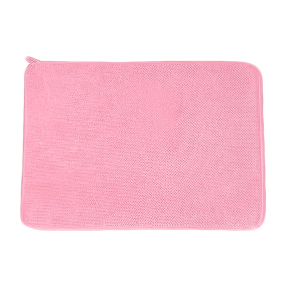 1 Pack Microfiber Dish Drying Mat, Highly Absorbent Dish Drainer Mats Quick Dry Kitchen Counter Pads,Washable Reusable Mat for Kitchen Counter Under Sink Coffee Rack Home Dish Drying,Pink1,15.7x11.8"