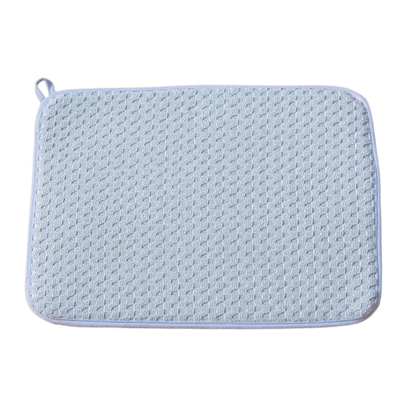 1 Pack Microfiber Dish Drying Mat, Quick Dry Dish Drainer Pads Kitchen Counter Absorbent Mats,Eco-Friendly Reusable Washable Fast Drying Mat for Kitchen Counter Under Sink Coffee Rack Home,Blue