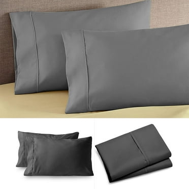 1 Pack Microfiber Queen Pillow Cases, 1800 Super Soft Pillowcases with Envelope Closure, Wrinkle, Fade and Stain Resistant Pillow Covers, 20x30, Dark Grey