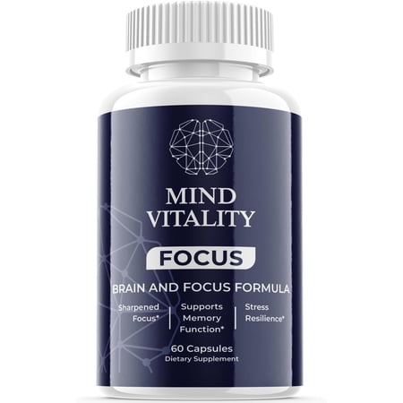 (1 Pack) Mind Vitality Focus - Dietary Supplement for Focus, Memory, Clarity, & Energy - Advanced Cognitive Support Formula for Maximum Strength - 60 Capsules