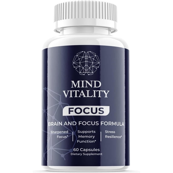 (1 Pack) Mind Vitality Focus - Dietary Supplement for Focus, Memory, Clarity, & Energy - Advanced Cognitive Support Formula for Maximum Strength - 60 Capsules