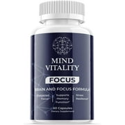 1 Pack Mind Vitality Focus - Dietary Supplement for Focus, Memory, Clarity, Energy - Advanced Cognitive Support Formula for Maximum Strength - 60 Capsules