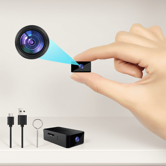1 Pack Mini Camera 1080P No WiFi No App Portable Tiny Video Recorder with Recording and Motion Detection, Rechargeable, Black