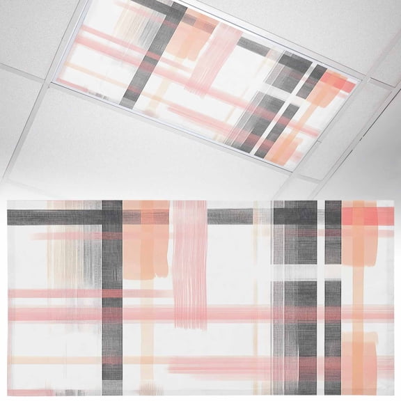 1 Pack Modern Art Collage Art Fluorescent Light Covers for Ceiling Lights Soft Colors Watercolor Magnetic Ceiling Light Covers Overhead Light Filters for Office Classroom Home