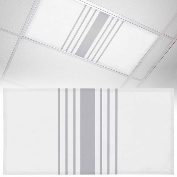 1 Pack Modern Gray Striped Fluorescent Light Covers for Ceiling Lights Simple White Background Magnetic Ceiling Light Covers Overhead Light Filters for Office Classroom Home