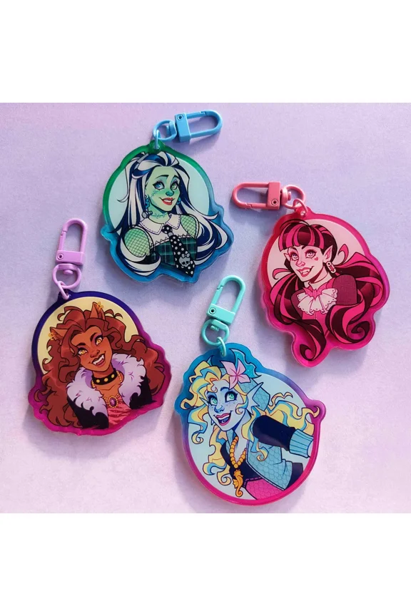 1 Pack Monster girl dolls acrylic keychains