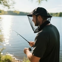 1 Pack Mosquito Head Net Mesh For Hiking & Outdoors,Netting Over Hat Adults Fishing,Insect Shield Protections Face Cover Mask Hood Against Fly Midge Gnat