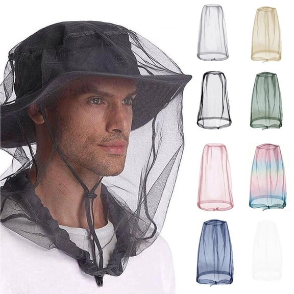 1 Pack Mosquito Net Face Cover for Outdoor Hiking Camping Climbing Fishing Backpacking – Lightweight Breathable Insect Protection Mesh Head Cover for Men and Women (Black)