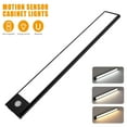 thumbnail image 1 of 1 Pack Motion Sensor Under Cabinet Lights Indoor 12 Inch Rechargeable Under Cabinet Lighting Lights for Kitchen, Battery Powered 60 LED Stair Wall Closet Light Wireless Indoor - Black, 1 of 7