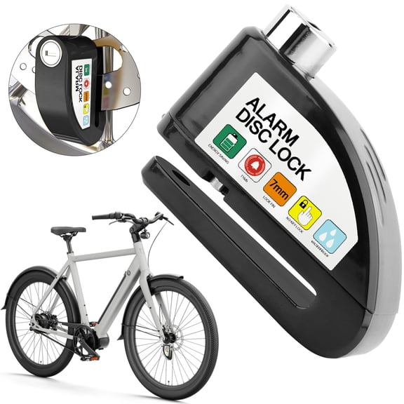 1-Pack Motorcycle Disc Brake Lock, Heavy Duty Theft-Resistant Portable Locking Device for Road Outdoor Riding, Pry-Resistant Scratch-Resistant Compact Security, Matte Black Finish, By Harlik