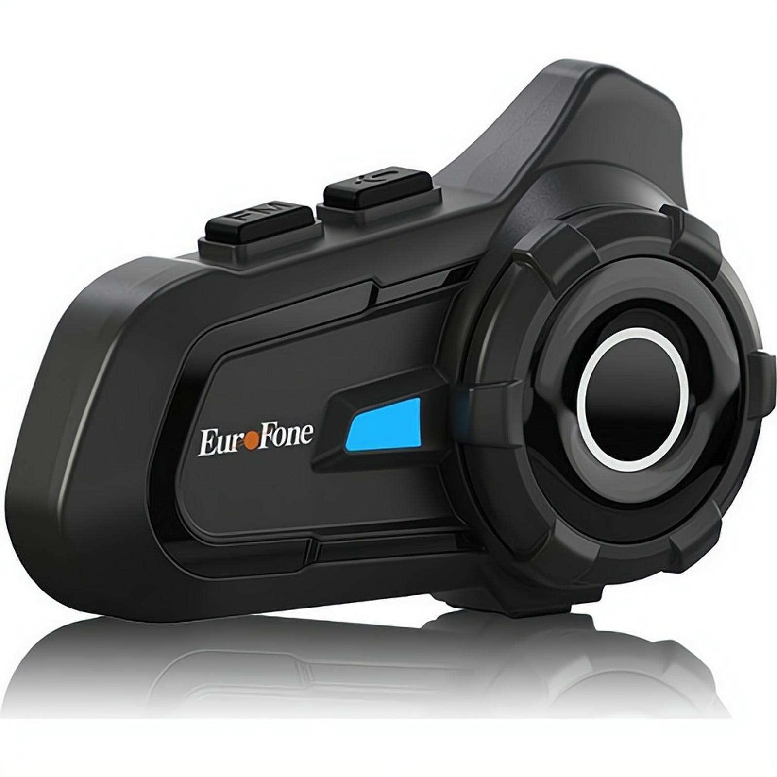 1 Pack Motorcycle Helmet Headset Bluetooth Intercom 2-Way Communication System, 1000m Range, IP67 Waterproof