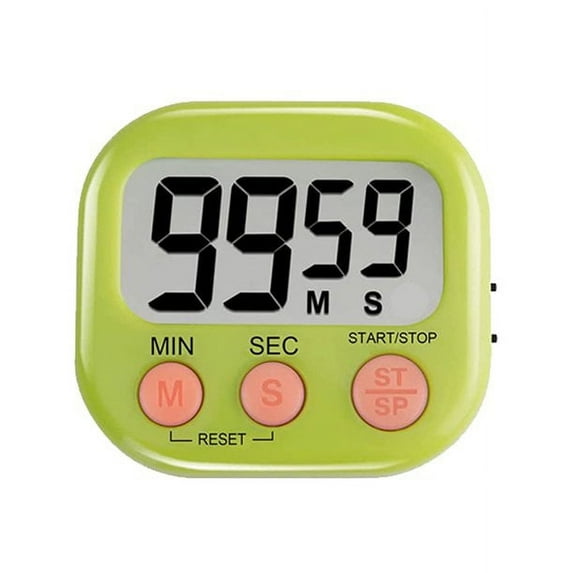 1 Pack Multi-Function Electronic Timer,Magnetic Back and ON/Off Switch The Loud / Silent Switch Countdown Timer for Break Time, Cooking,Gym, Meeting, Classroom,Green