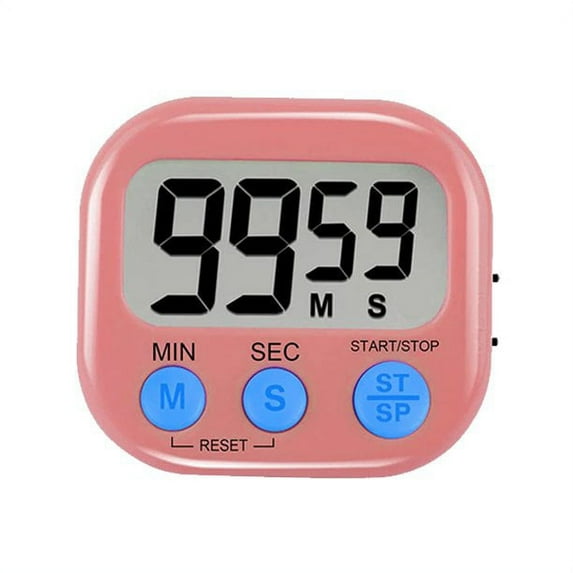 1 Pack Multi-Function Electronic Timer,Magnetic Back and ON/Off Switch The Loud / Silent Switch Countdown Timer for Break Time, Cooking,Gym, Meeting, Classroom,Pink