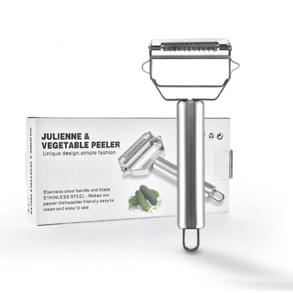 1-Pack Stainless Steel Potato Peeler & Vegetable Shredder, Wide Mouth Cabbage/Lettuce Slicer for Salad & Coleslaw, Multi-Function Julienne Peeler TIKA