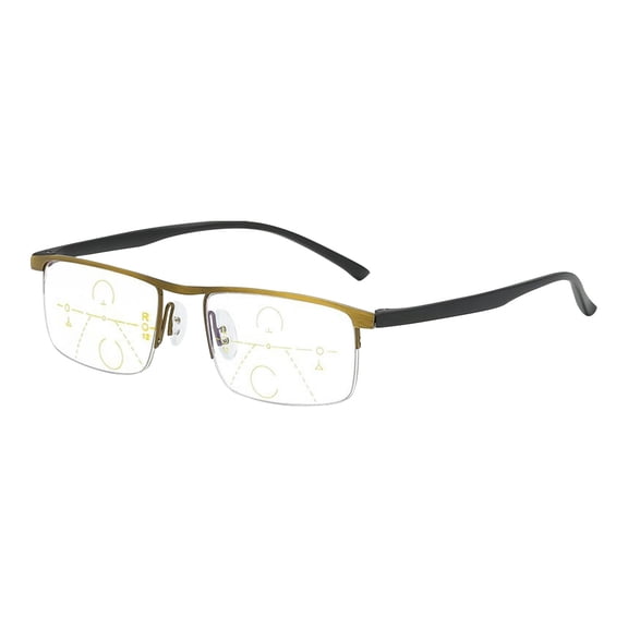 1 Pack Multifocal Reading Glasses, Progressive Auto-Zoom Readers for Near and Far, Anti-Blue Light Computer Eyewear for Adults, +1.00 Strength, (Bronze)