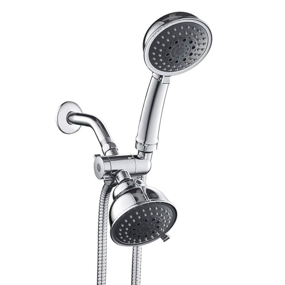 1-Pack Multifunctional Shower Head Set with Concealed Bracket Arm – 3-Way Splitter, Removable Handheld Spray, 5 Modes Including Bubble Flow, Mirror-Finish Surface, Easy Installation