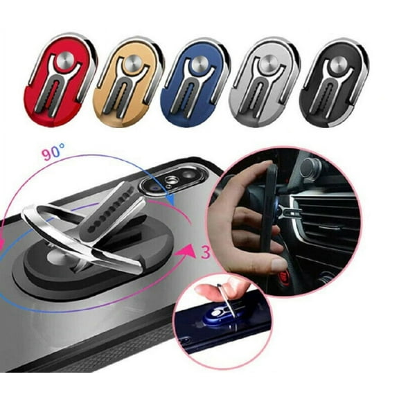1-Pack Multipurpose Rotating Mobile Phone Bracket – Convenient Ring Holder & Car Vent Clip Mount for Easy Viewing TIKA