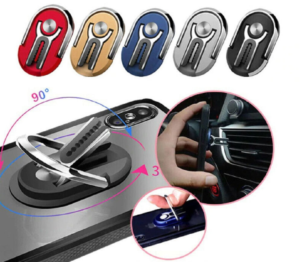 1 Pack Multipurpose Rotating Mobile Phone Bracket - Convenient Ring Holder  and Car Vent Clip Mount for Easy Viewing TIKA 