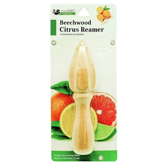 1 Pack Natural Wooden Citrus Reamer Juicer Tool with Ridged Extraction Head for Lemons Limes Oranges and Fresh Juice Preparation, Natural Wood