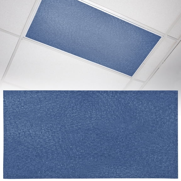 1 Pack Navy Blue Fluorescent Light Covers for Ceiling Lights Natural Solid Color Organic Mottling Texture Magnetic Ceiling Light Covers Overhead Light Filters for Office Classroom Home