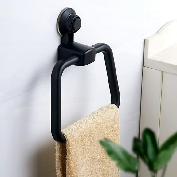 1 Pack New Suction Cup Towel Holder Ring, Strong Suction Cup, Wall Mounted Washcloth Hanger for Bathroom, Modern Bathroom Hand Towel Rack, Kitchen Towel Holder, Bath Accessories