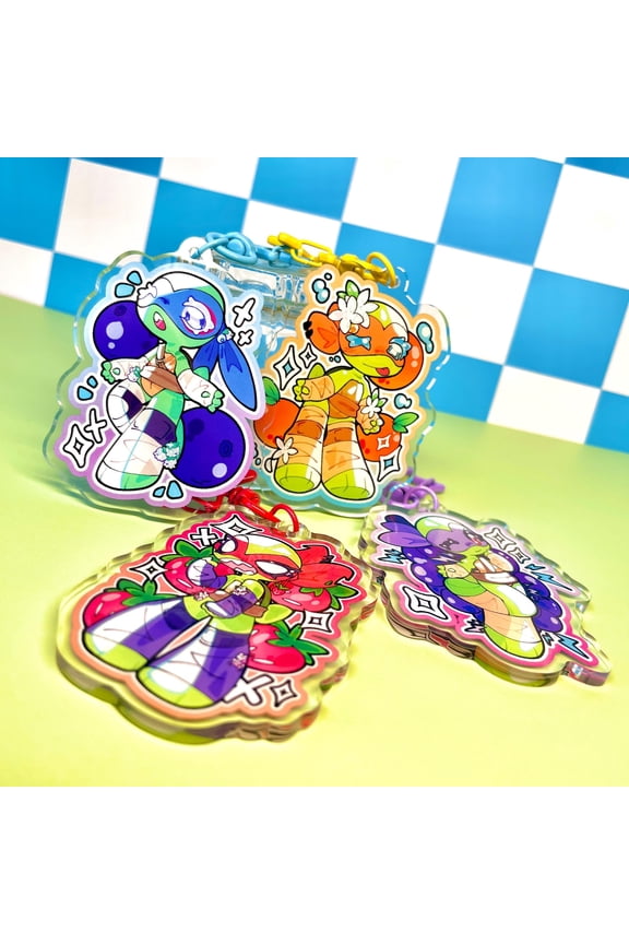 1 Pack Ninja Turtles Keychains! - Leonardo, Donatello, Raphael, Michelangelo - 2.5 Double-Sided Acrylic Charm