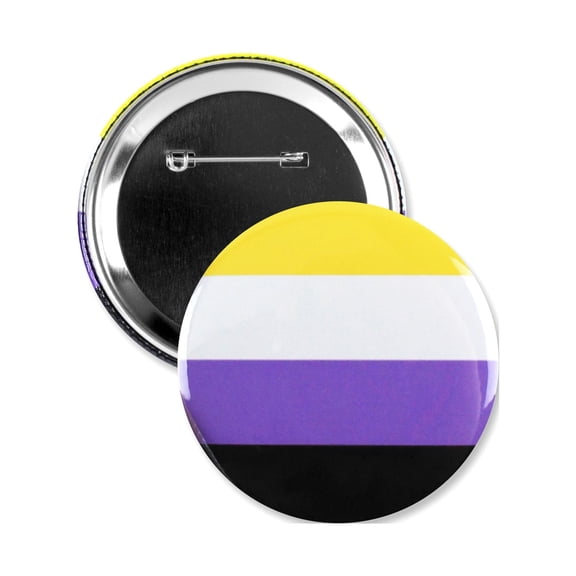 1 Pack - Nonbinary LGBTQ+ Pride Flag Pinback Button - 3 Inch