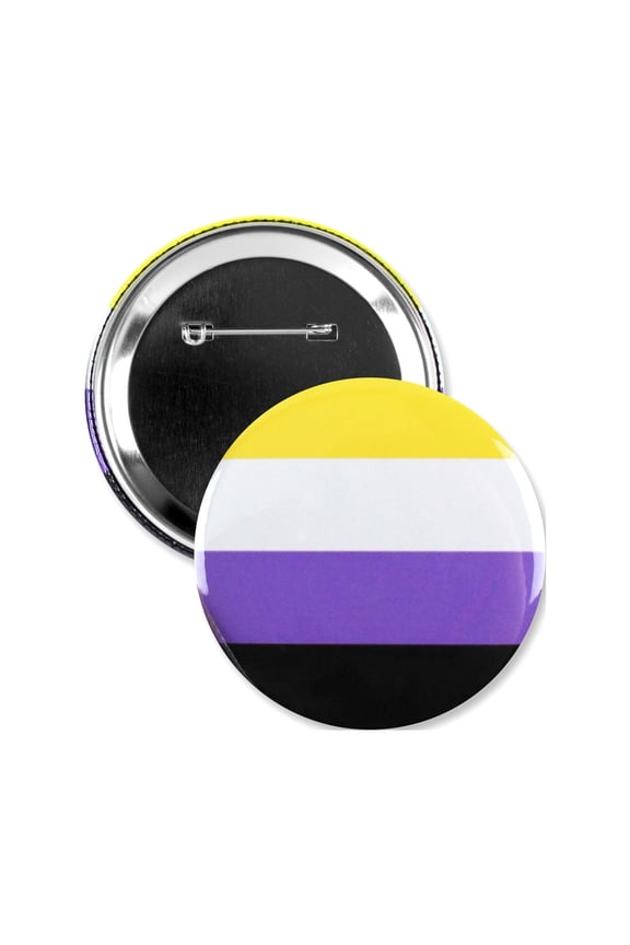 1 Pack - Nonbinary LGBTQ+ Pride Flag Pinback Button - 3 Inch